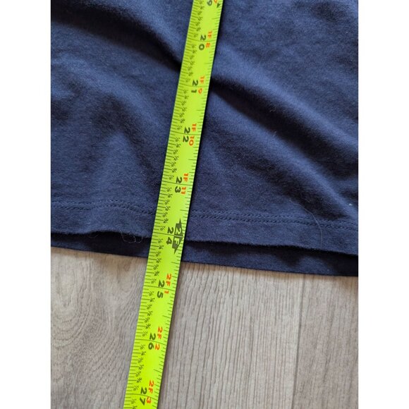 Michael Kors Womens Navy Blue Short Sleeve Top With Ruched Sleeves Size M - Picture 8 of 9